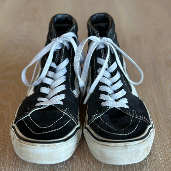 Van’s SK8-HI Shoe Sneaker Hi Top Black & White Size 8 women / 6.5 men / 38.5 EU - Picture 4 of 9